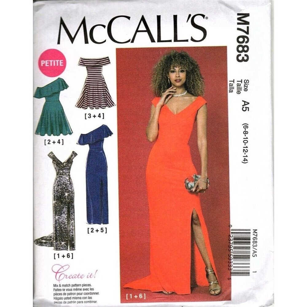 McCalls M7683 Misses 6 to 14 Special Occasion Cocktail Prom Dress Uncut Pattern
